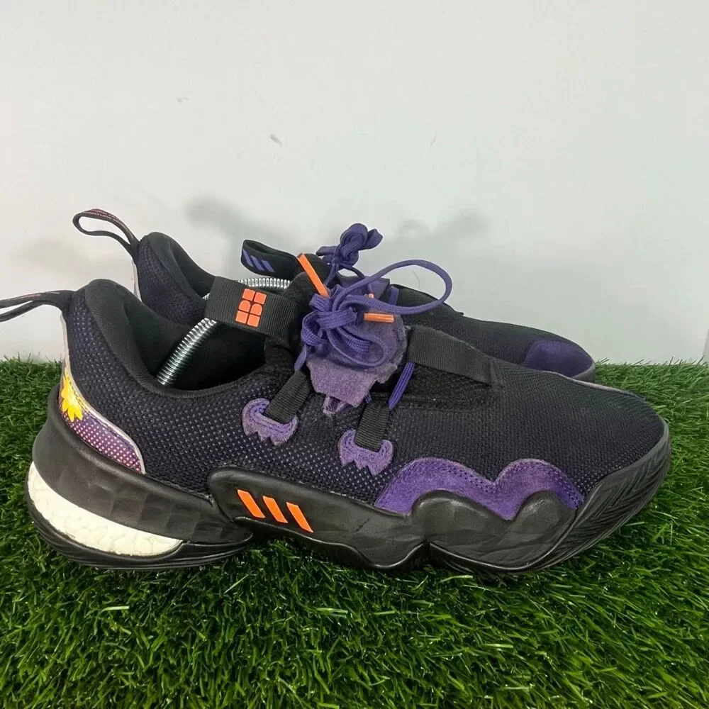 Adidas Men's Trae Young 1 ‘Black Team College Purple’ Sneakers Size 12 - Picture 2 of 9